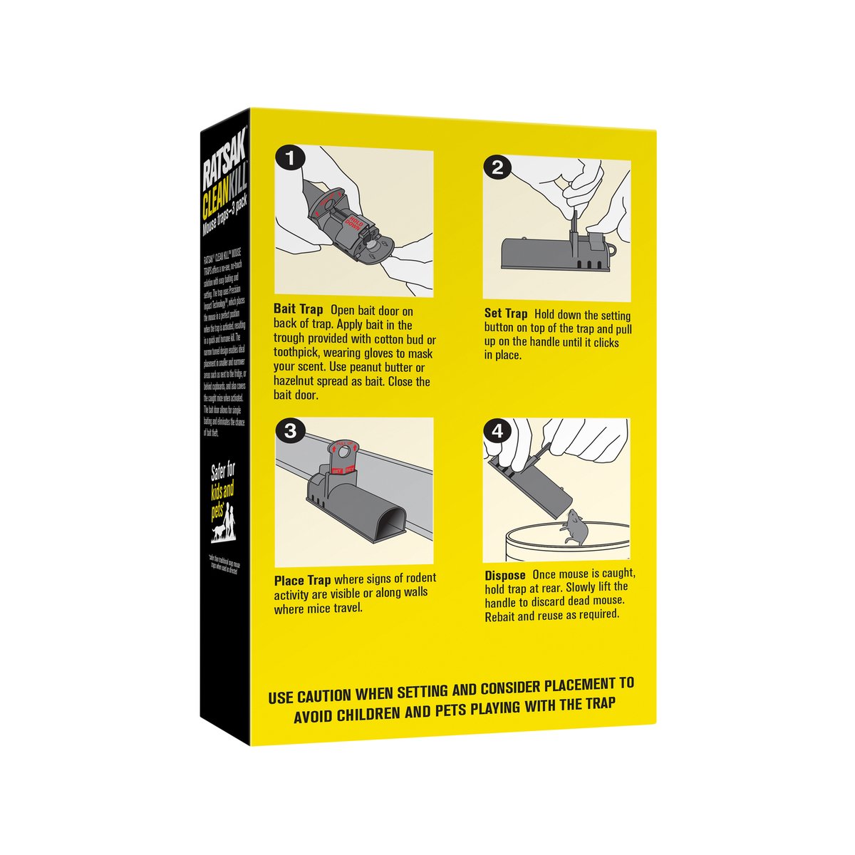 Ratsak Clean Kill Mouse Trap 3 Pack