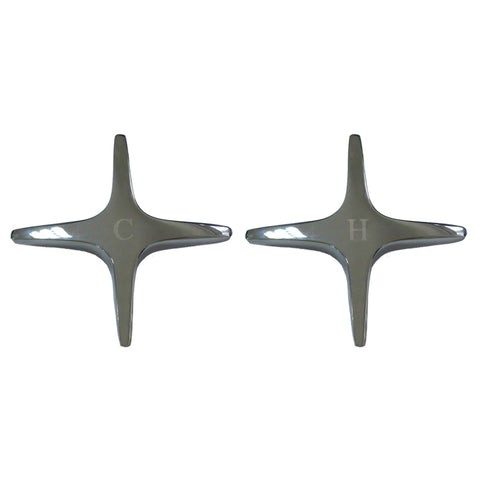 Shaw Mason Chrome Cross Style Star Tap Handles - 73mm Brass - Elegant - SuperSaverAU - view 1