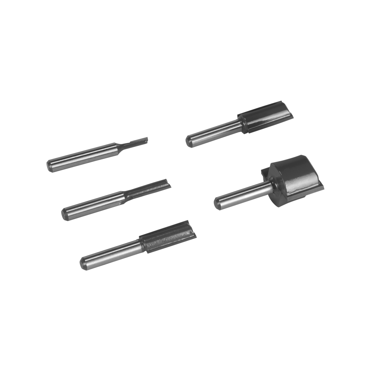 Ryobi 5-Piece Straight Router Bit Set - 1/4" Shank for Grooves & Housing Joints
