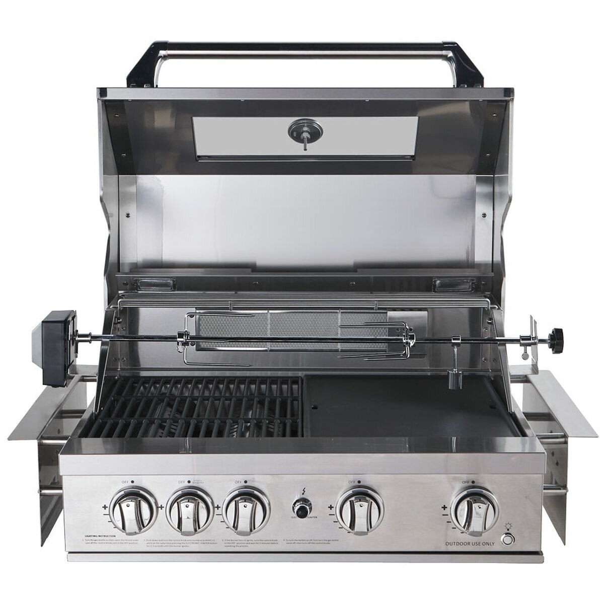 Smart Four Burner Built-In LPG BBQ - Stainless Steel, Rotisserie and Infrared Burner - 401WB-W
