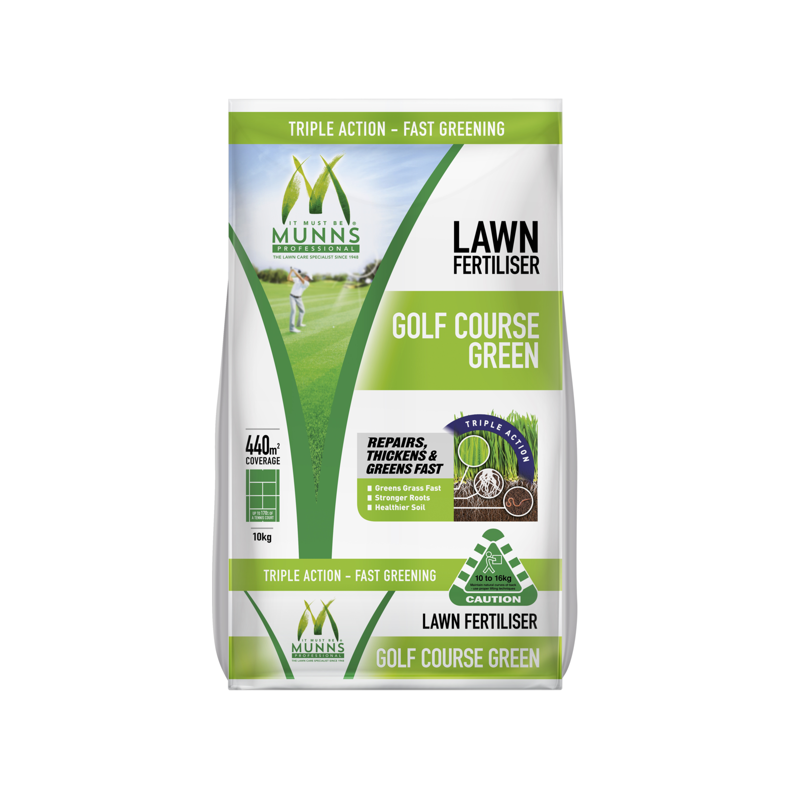 Munns Professional 10kg Golf Course Green Granular Lawn Fertiliser All Lawns