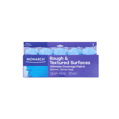 Monarch 100mm 20mm Nap Woven Polyester Rough & Textured Mini Rollers 5 Pack