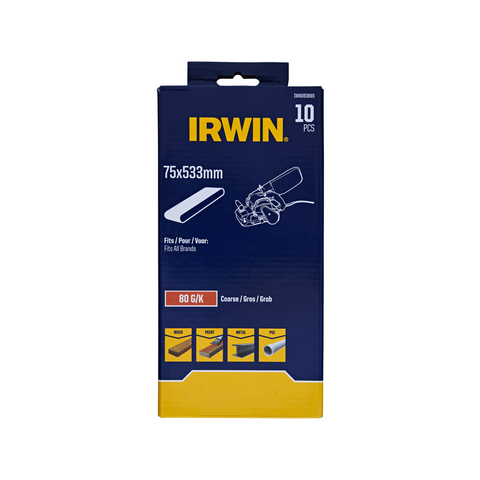 Irwin 75 x 533mm Sanding Belts - 10 Pack