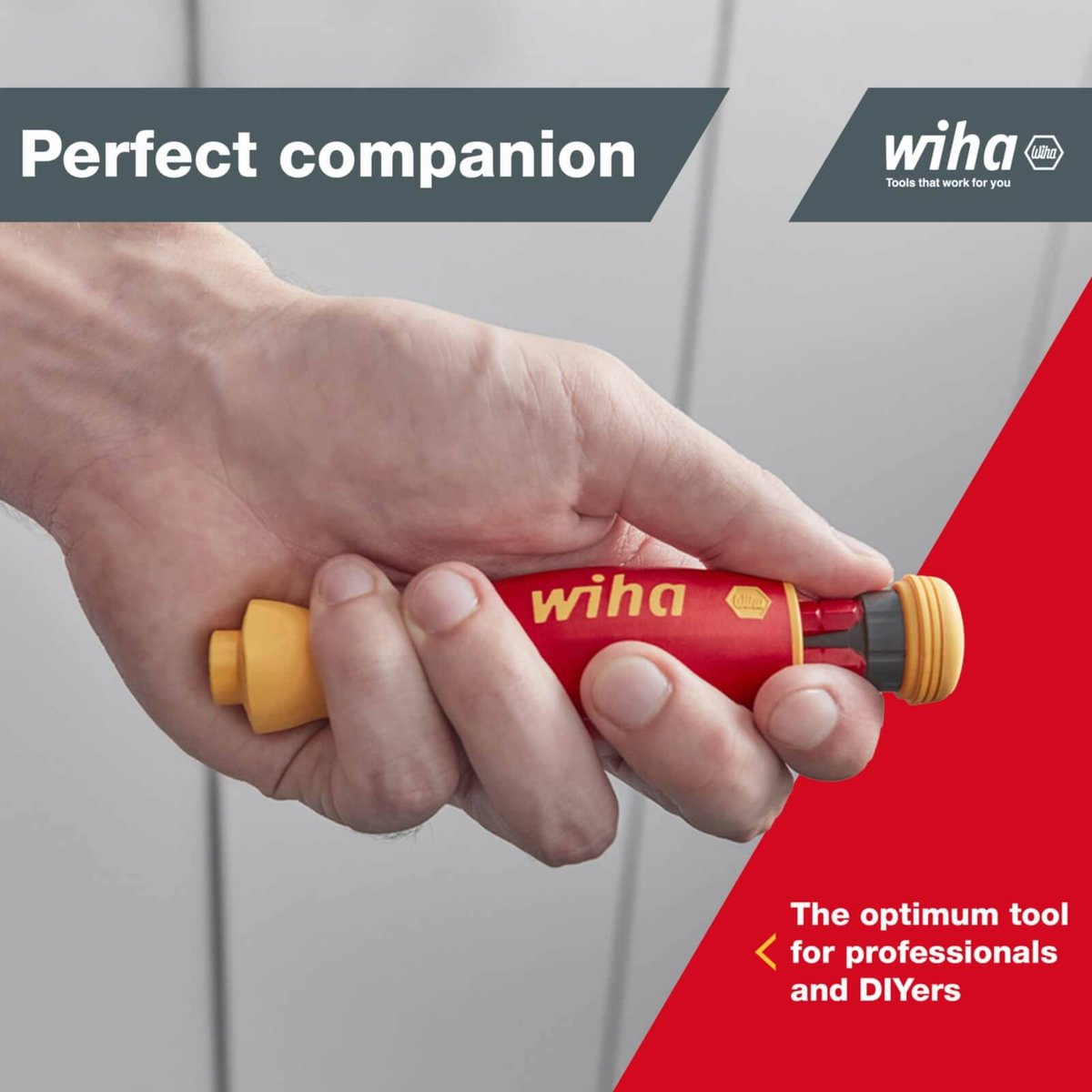 Wiha PocketMax Electric Screwdriver Bit Magazine - 4 SlimBits - VDE Insulated - 75 mm - Yellow/Red - SuperSaverAU - view 5