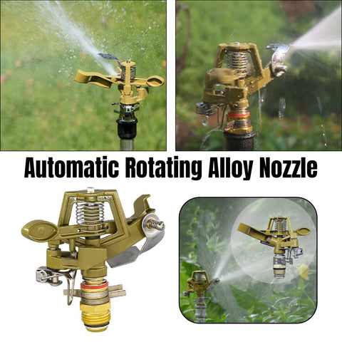 360 Degree Rotating Garden Sprinkler Head - Alloy, 12cm