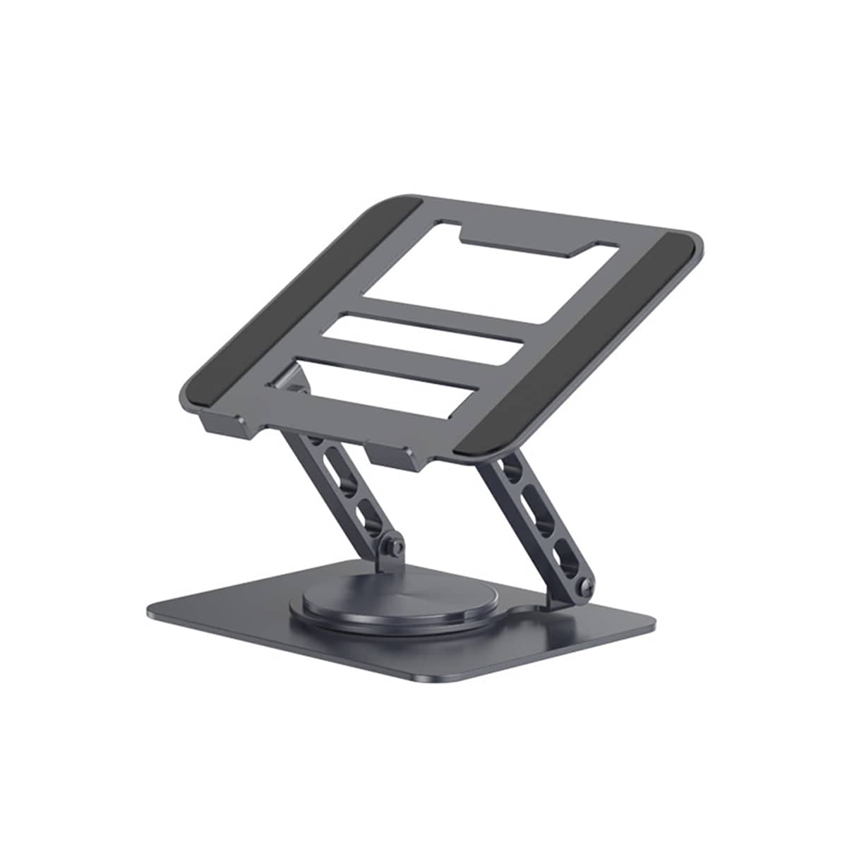 360 Degree Rotating Laptop Stand, Adjustable 4.5-31 cm, Foldable - Dark Grey