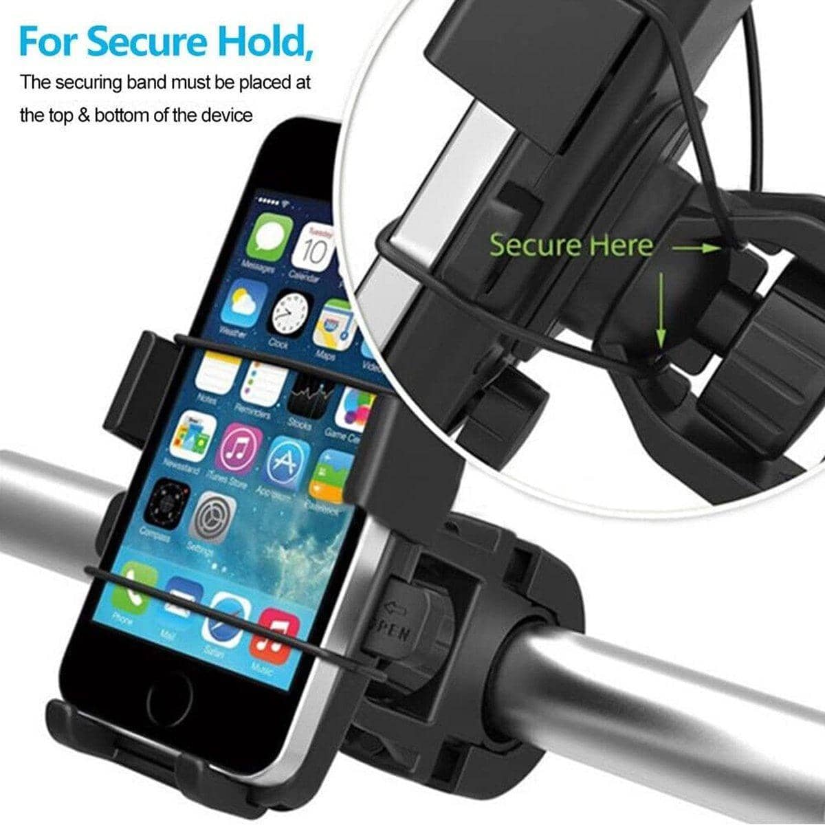 360 Degree Rotation Phone Holder Handlebar Mount for Motorcycle and Bicycle - view 5