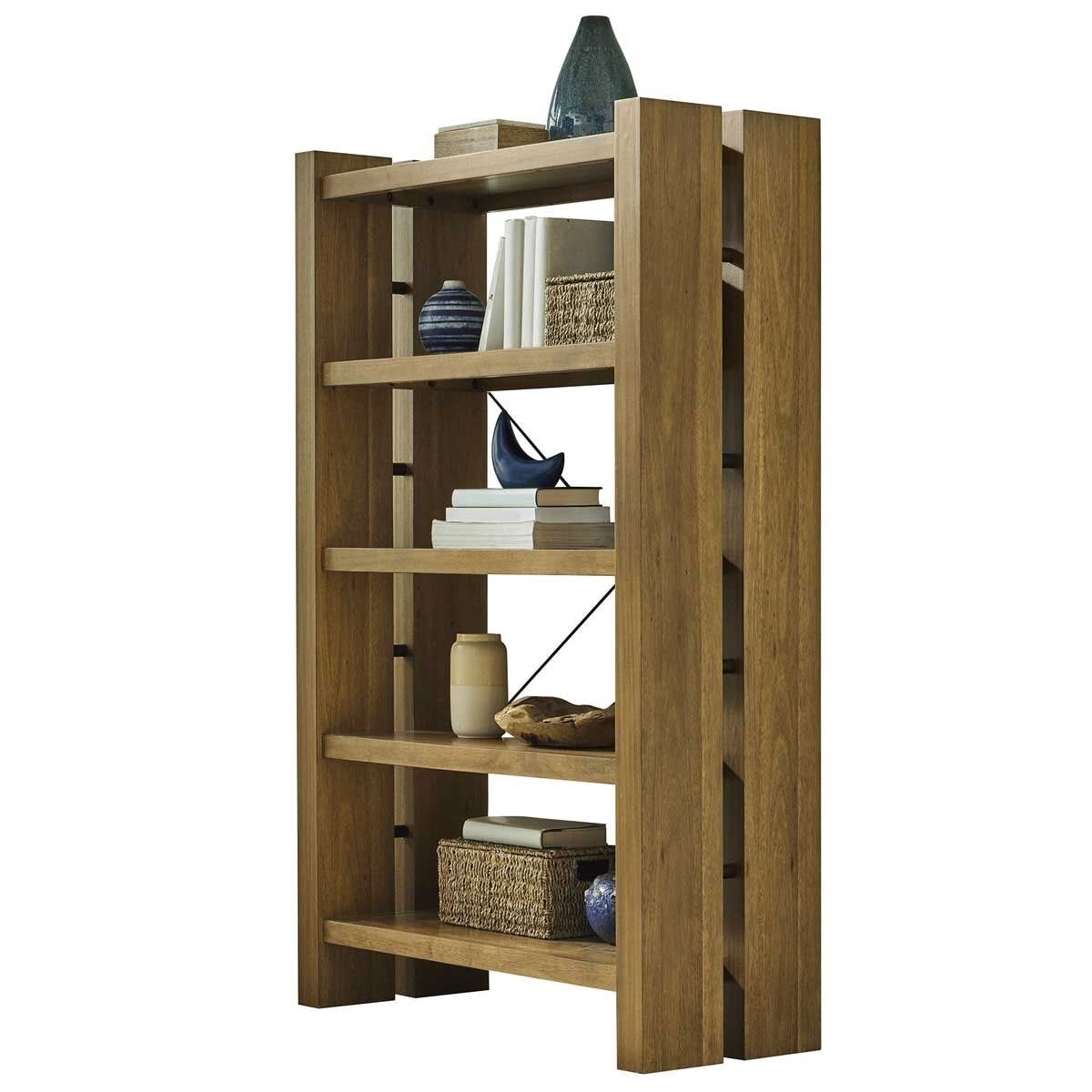 Universal Broadmoore Bookcase W 965 x H 1651 mm, Adjustable Shelves, Rubberwood - SuperSaverAU - view 4