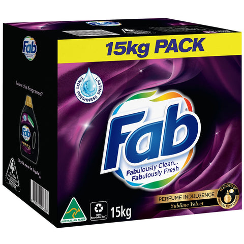 Fab Sublime Velvet 15kg Washing Powder Detergent Front And Top Loader