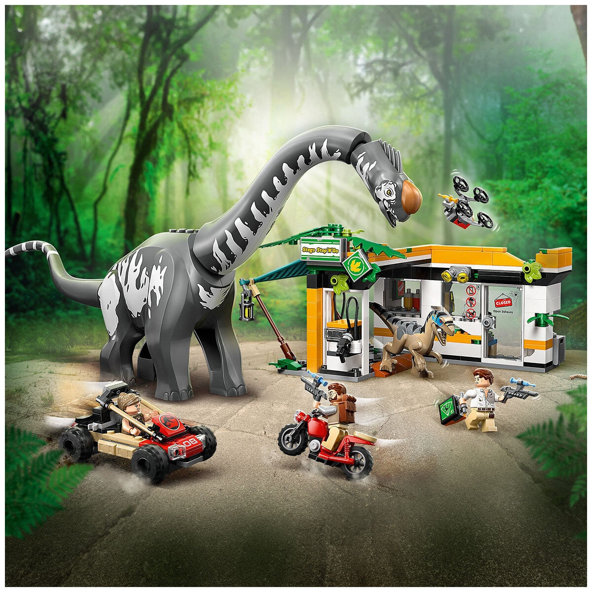 LEGO Jurassic World Raptor And Titanosaurus Tracking Mission 76973 Building Kit with 582 Pieces, Dinosaur Figures, and Interactive Play Options - SuperSaverAU - view 7