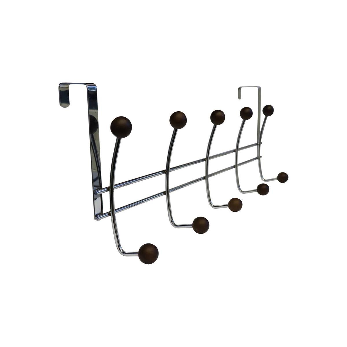 Adoored 10 Hook Satin Chrome Over the Door Hook Rack - Steel - Durable - SuperSaverAU - view 1