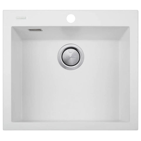 Oliveri Santorini large single bowl topmount granite sink - 39L - white - ST-WH1551OF