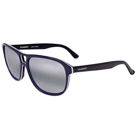 Vuarnet Men's Polarised Square Sunglasses 58 mm Grey Lens Blue Frame - SuperSaverAU - view 1