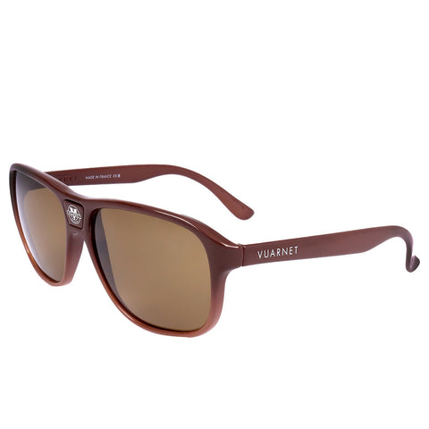 Vuarnet Men's Round Nylon Sunglasses with Polarised Brown Lenses, EU Made, 131mm - SuperSaverAU - view 1