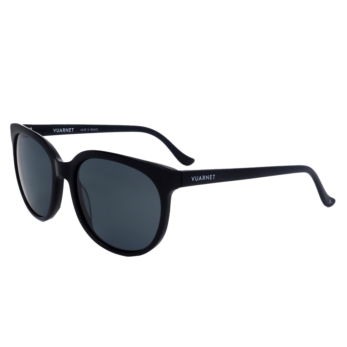 Vuarnet Men's Polarised Sunglasses, Grey Lens, Round Frame, 49 mm, Black - SuperSaverAU - view 1