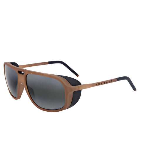 Vuarnet Ice Large Men's Sunglasses with Removable Side Shields, Grey Lens, Amber Frame - SuperSaverAU - view 1