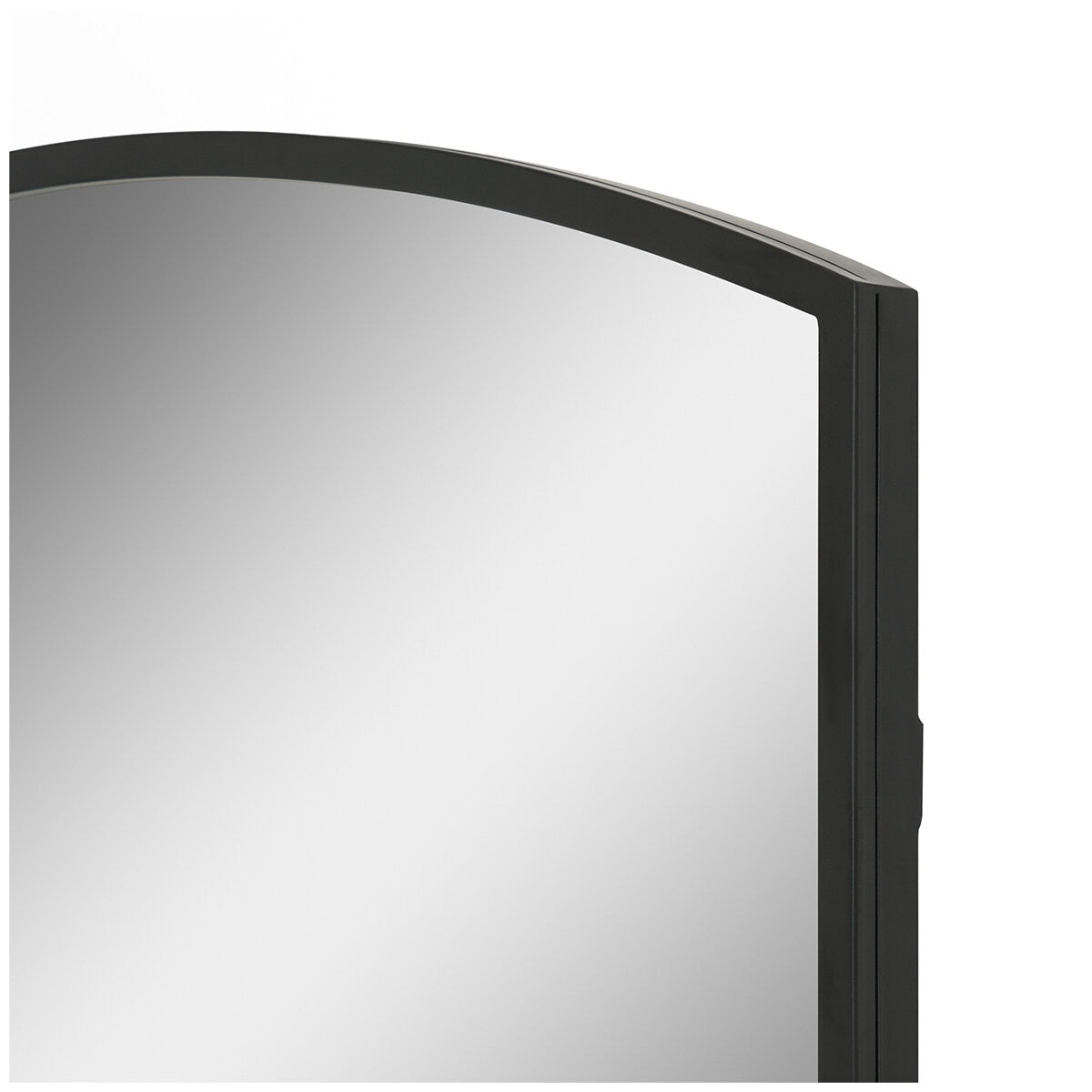 Life In Style Black Floor Mirror 760x1650mm Arched Top Sleek Metal Frame - SuperSaverAU - view 6