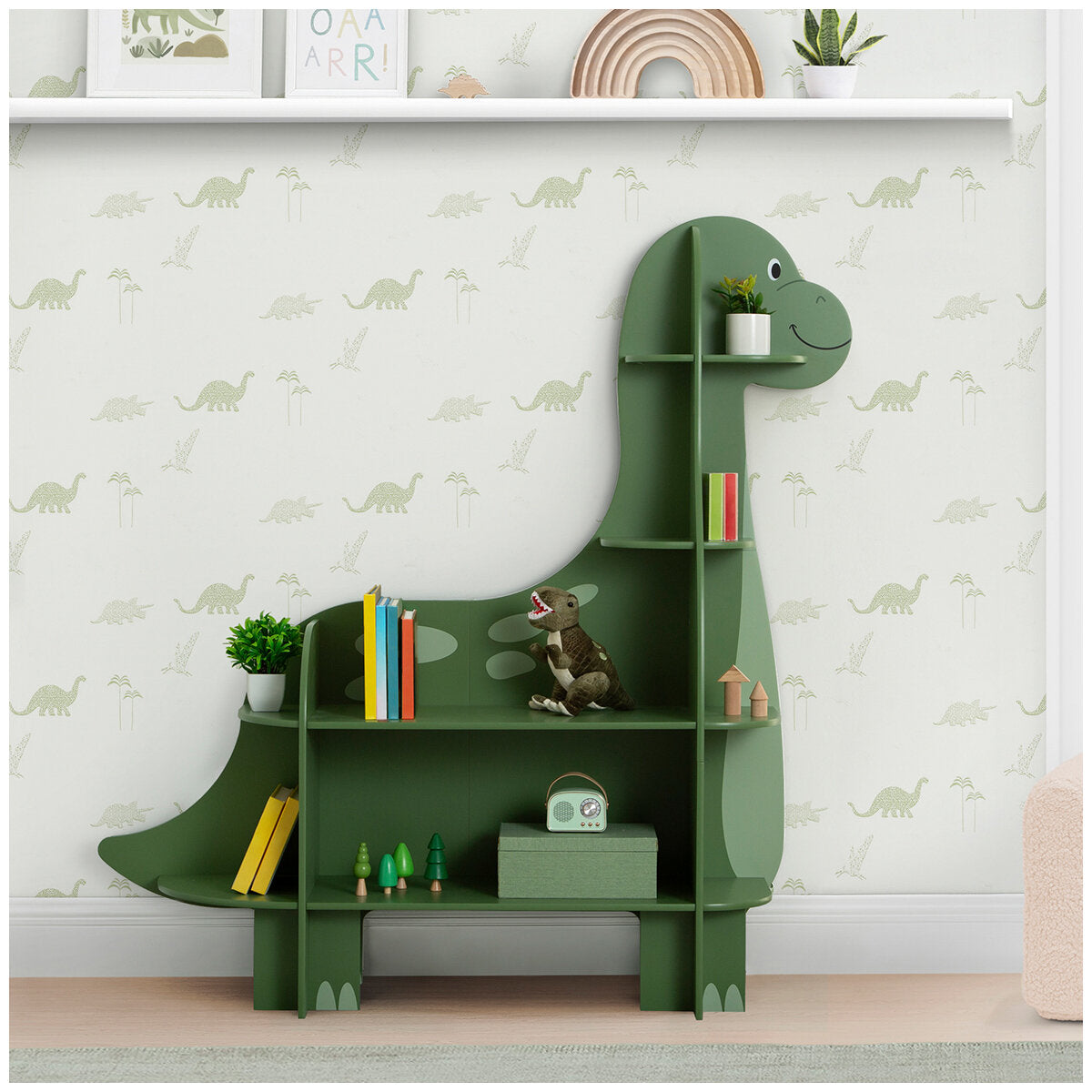 Delta Children Dinosaur Bookcase with Multiple Shelf Sizes, GREENGUARD Gold Certified, Safety Anchor Included - SuperSaverAU - view 6