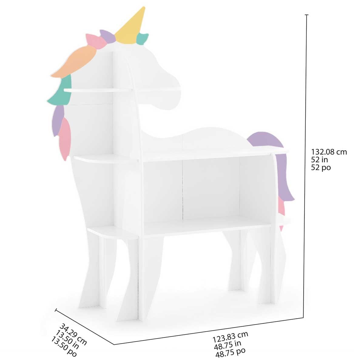 Delta Children Unicorn Bookcase | GREENGUARD Gold Certified, Sustainable TSCA Compliant Engineered Wood, Lead-Safe, Easy-to-Clean Finish - SuperSaverAU - view 7
