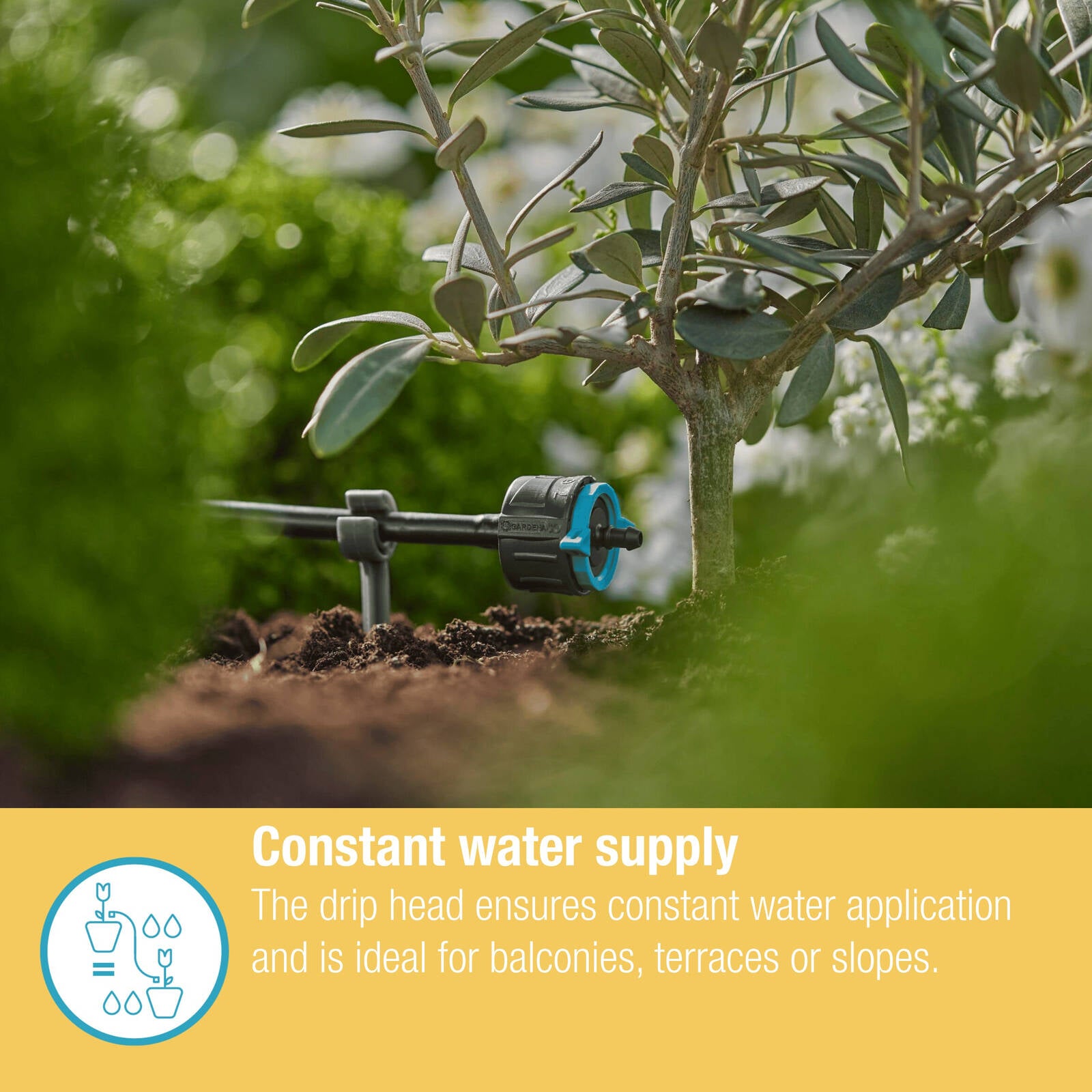 GARDENA 1-8L/h Pressure Compensating Adjustable Endline Drip Head 5 Pack