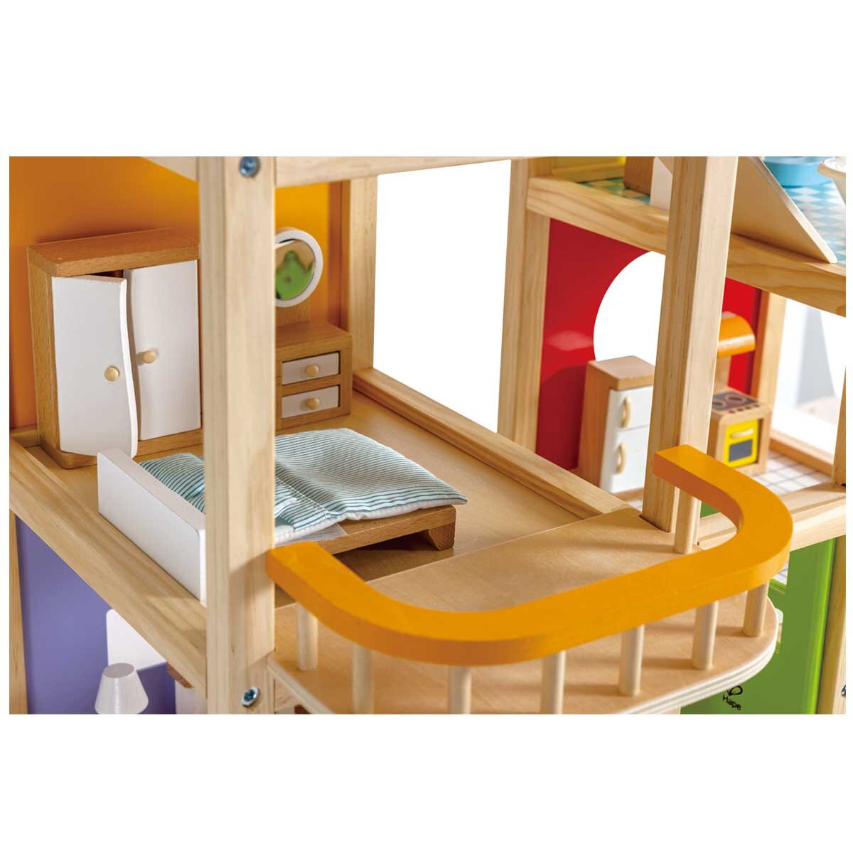 Hape All Season House - Wooden Dollhouse with Furniture & Accessories - SuperSaverAU - view 6
