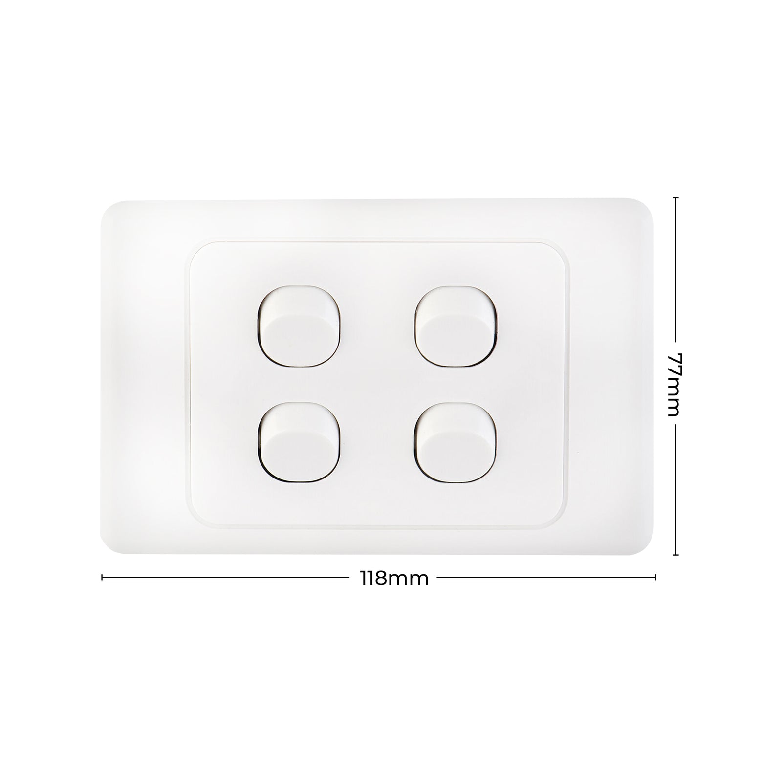 DETA White Quad Switch 4 Gang 240V 10A Polycarbonate 6104B
