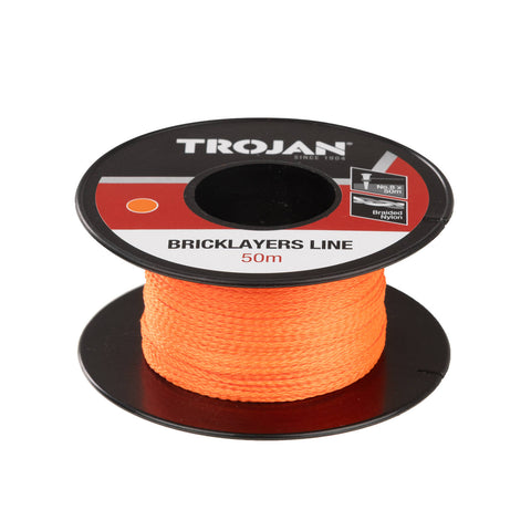 Trojan 50m Orange Braided Nylon Brickline / Bricklayers Line