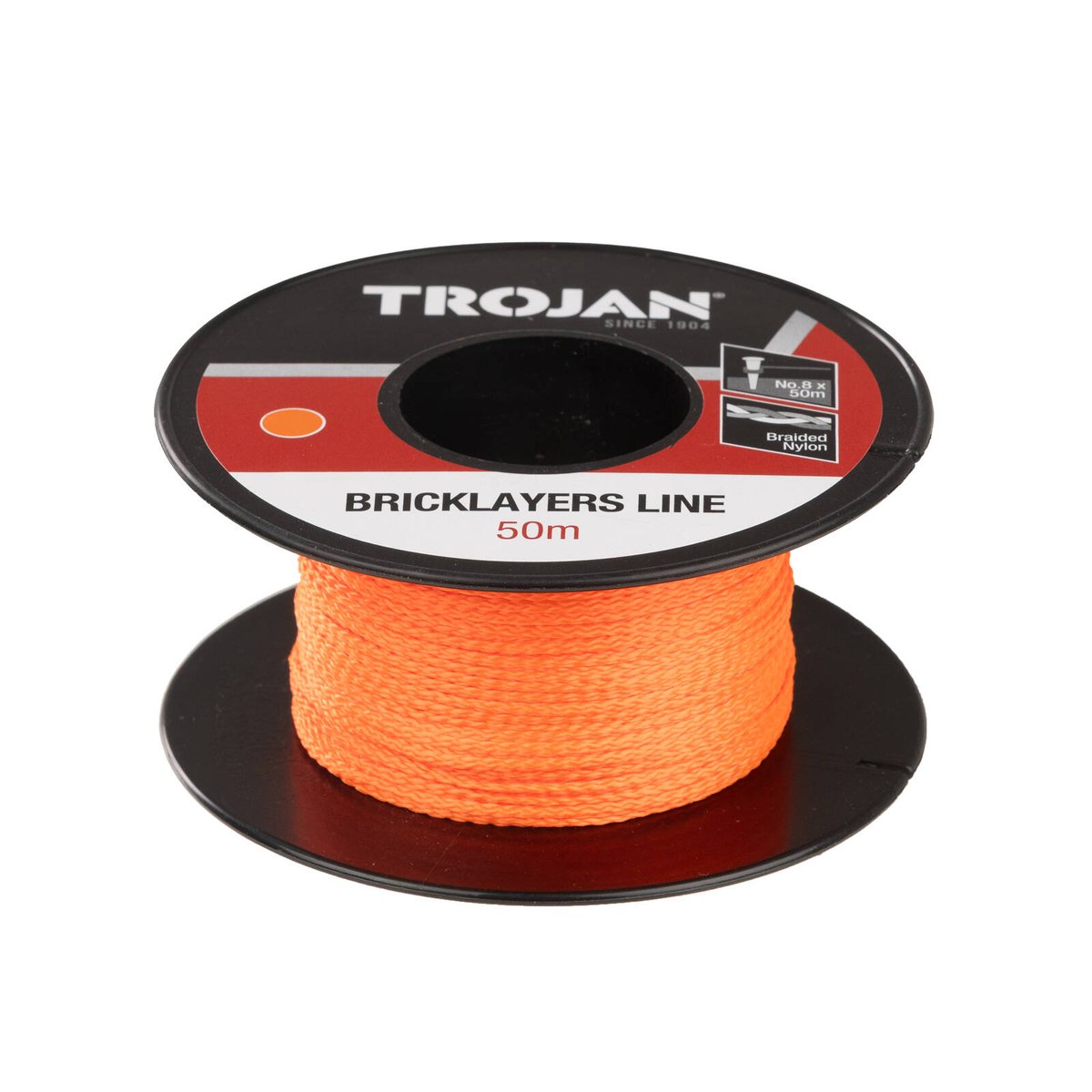 Trojan 50m Orange Braided Nylon Brickline / Bricklayers Line