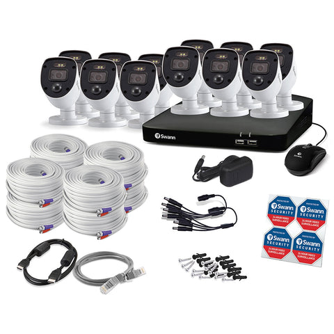 Swann Home Security System 12 Camera 16 Channel 1080p Full HD DVR SWDVK-1646812SLW Cameras - SuperSaverAU - view 1