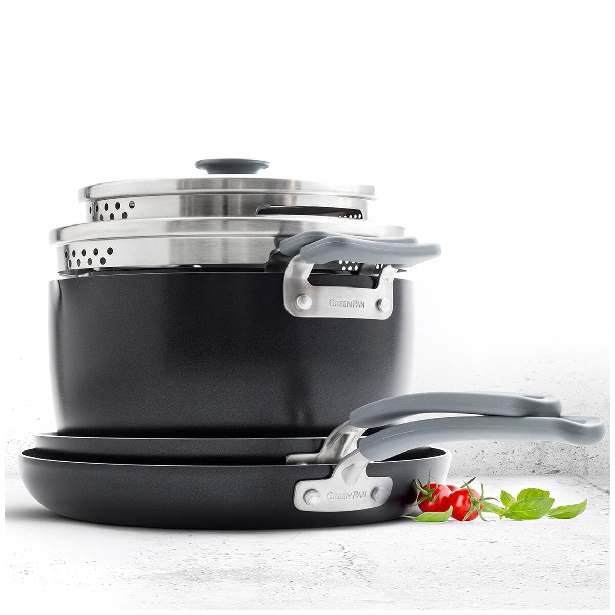 GreenPan Stackables Cookware Set 6 Piece, Diamond Infused Ceramic Nonstick, PFAS-Free, Scratch Resistant, Oven Safe - SuperSaverAU - view 5