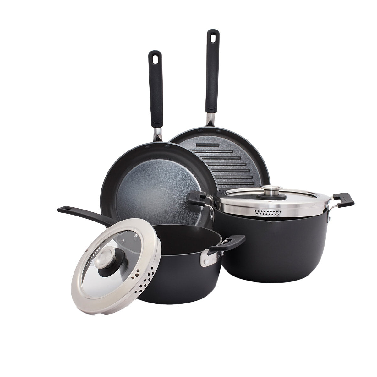 GreenPan Stackables Cookware Set 6 Piece, Diamond Infused Ceramic Nonstick, PFAS-Free, Scratch Resistant, Oven Safe - SuperSaverAU - view 3