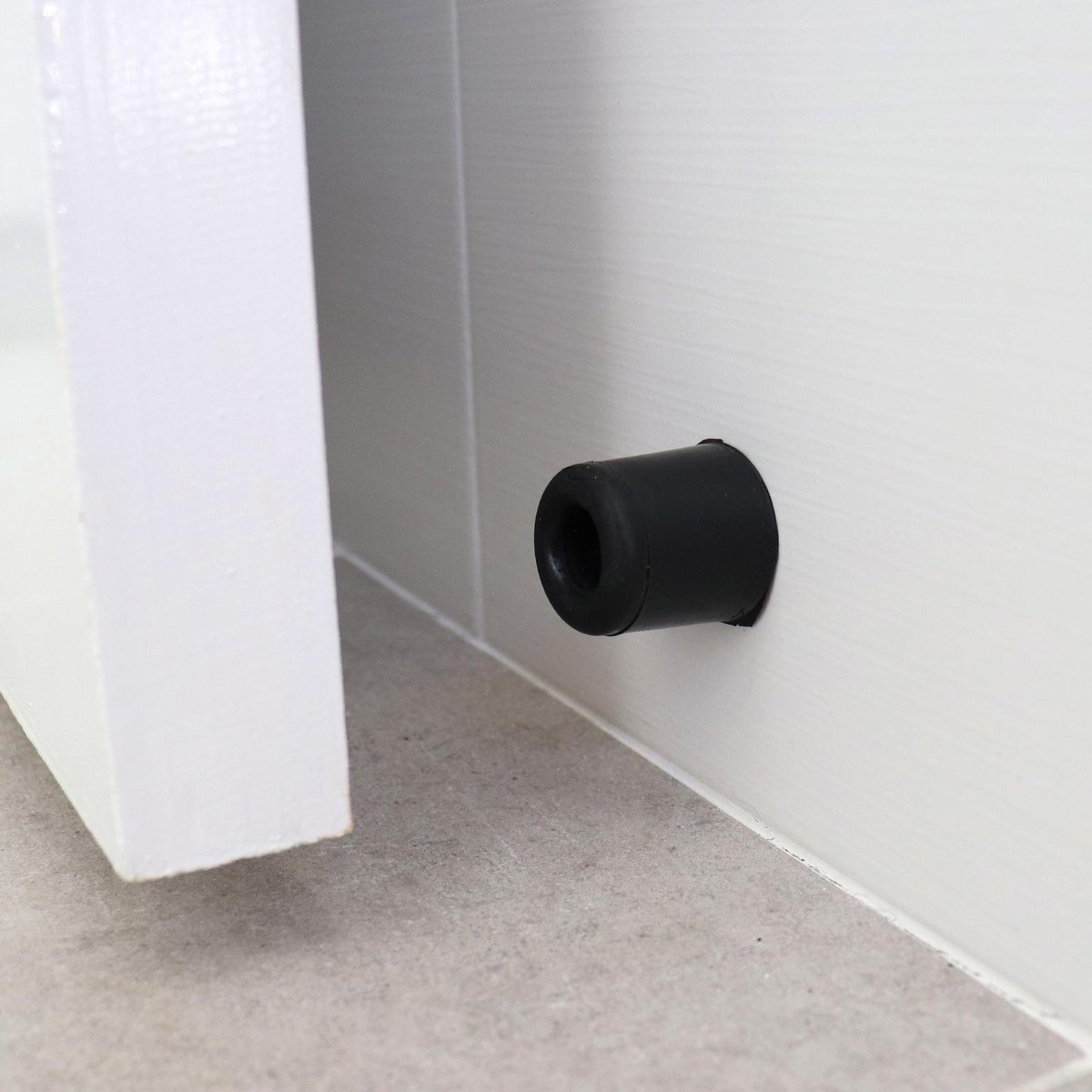 Adoored 30mm Black Round Rubber Screw-In Door Stop