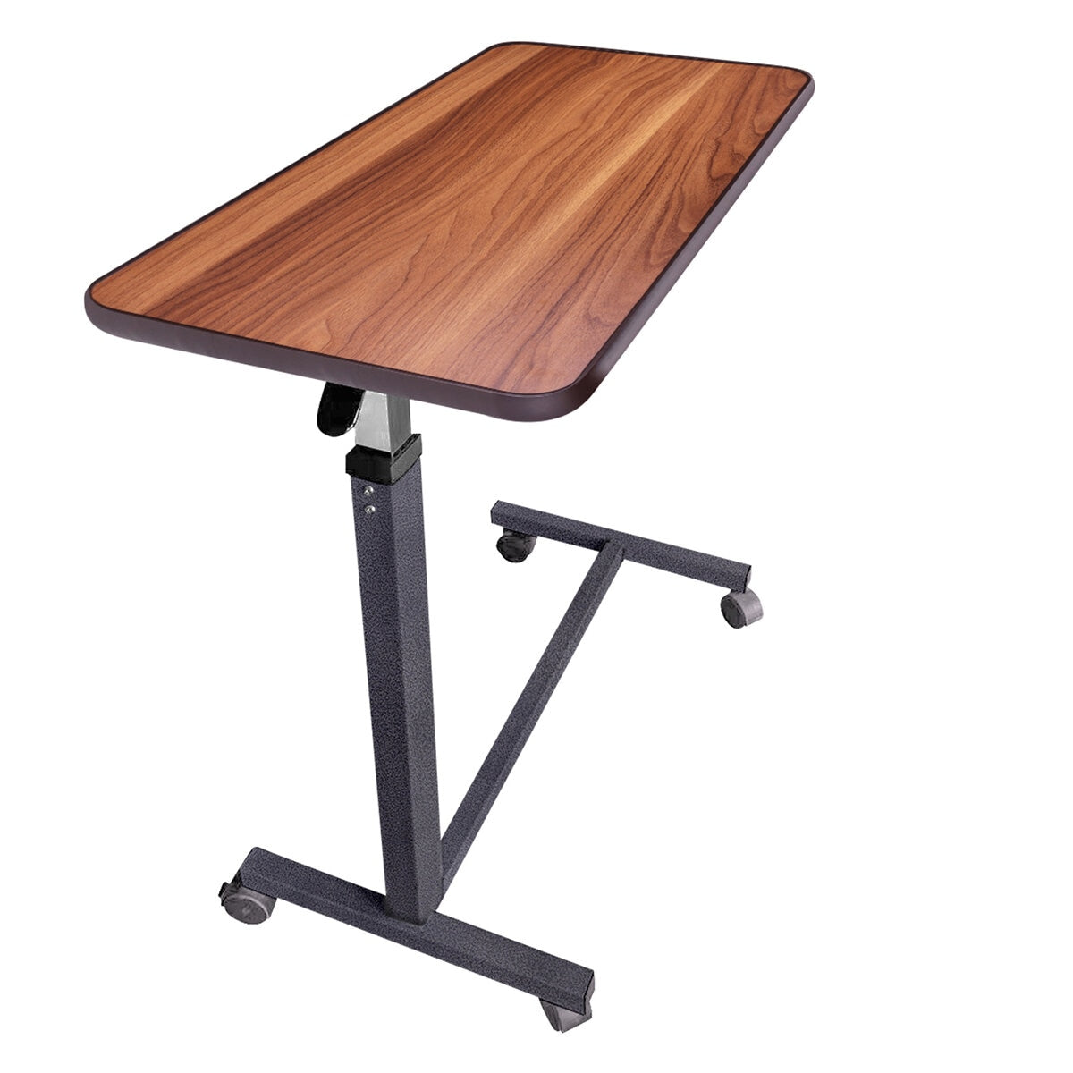 Altus Adjustable Overbed Table 79-110 cm Walnut with Rolling Lockable Wheels - SuperSaverAU - view 3