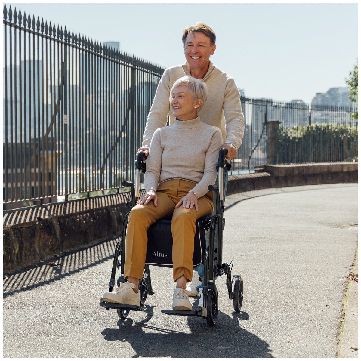 Altus 2-in-1 Mobility Rollator & Transit Wheelchair Black, 136kg Capacity, Foldable - SuperSaverAU - view 6