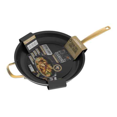 Blue Diamond Family Frypan 34cm - Toxin-Free Ceramic Nonstick Cookware with Diamond-Infused Coating, Oven Safe, Induction Compatible - SuperSaverAU - view 1