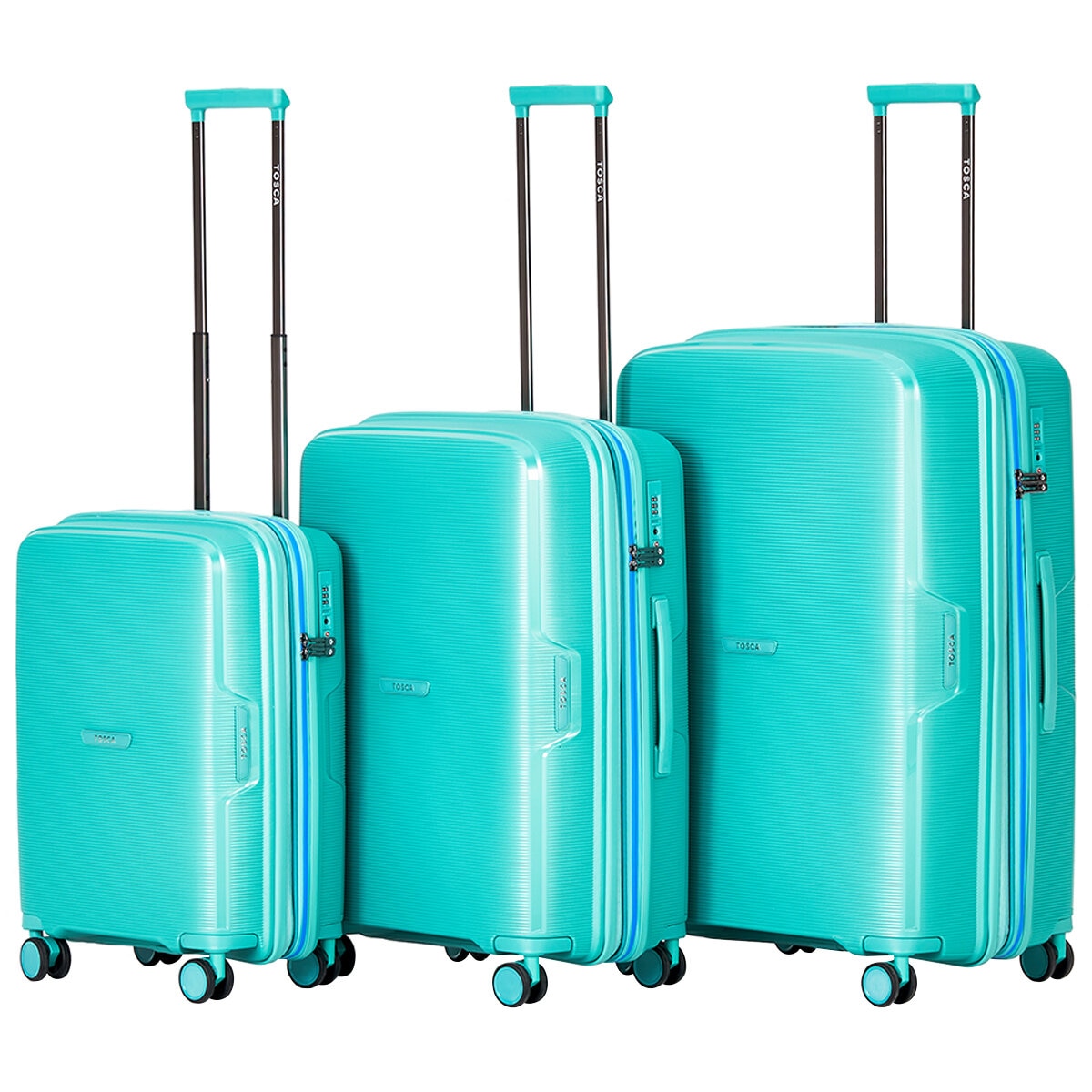Tosca Bel-Air 3-Piece Luggage Set TCA510-3 Teal - Lightweight, Durable, TSA Locks - SuperSaverAU - view 2