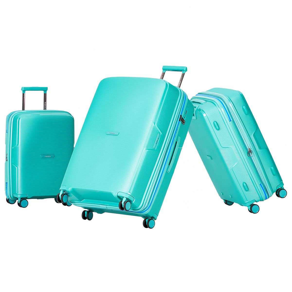 Tosca Bel-Air 3-Piece Luggage Set TCA510-3 Teal - Lightweight, Durable, TSA Locks - SuperSaverAU - view 3