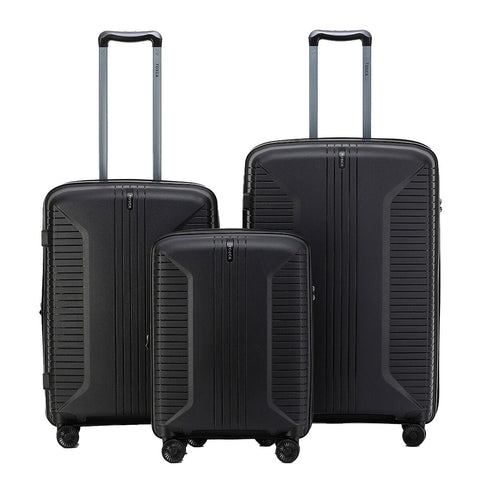 Tosca Pegasus Luggage Set Black 3 Piece with TSA Lock, Expanders & Wheels - SuperSaverAU - view 1