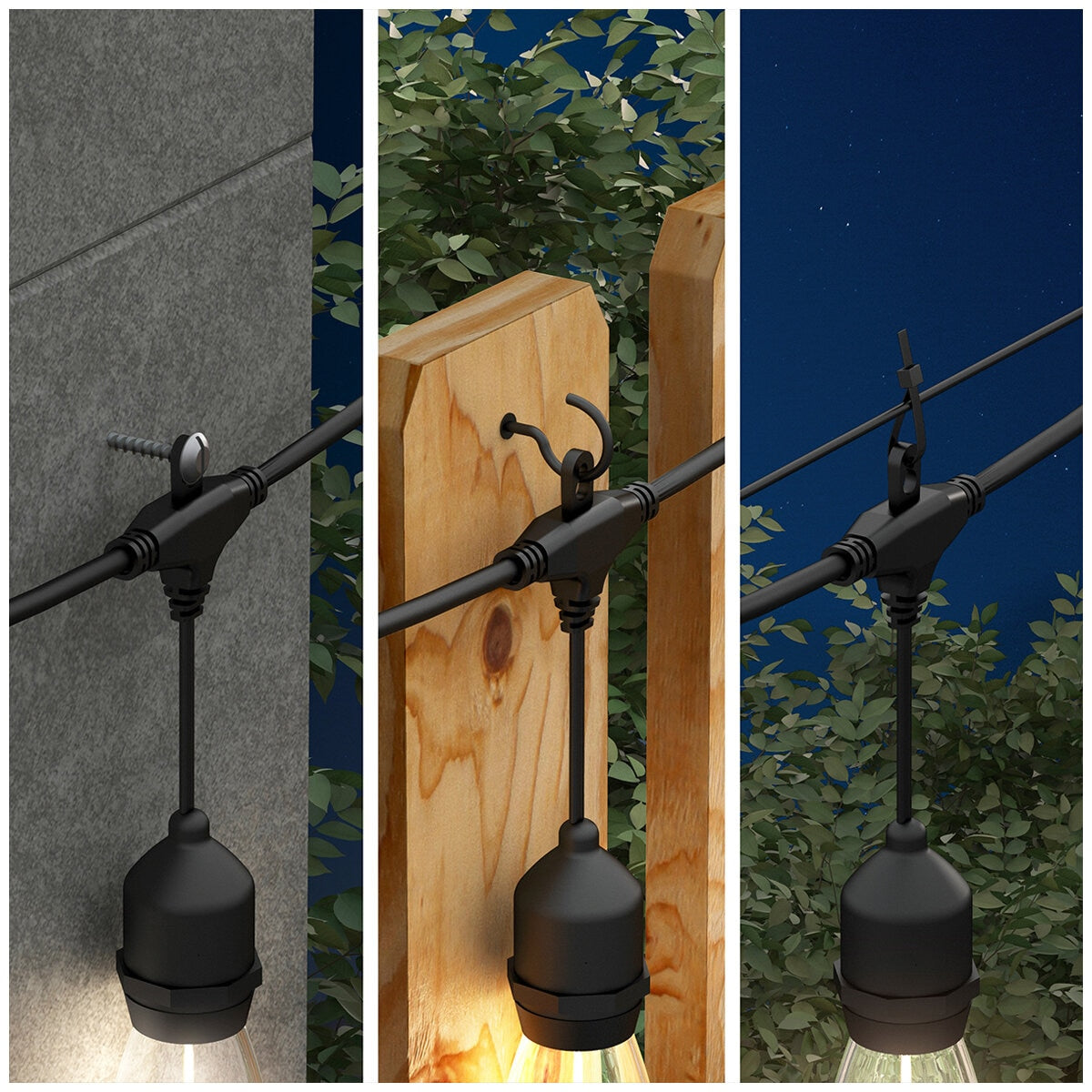Artika Blaze Outdoor Solar Light Black OUT-BZSO-C6BL | 20 LED Bulbs, 12.8m String, 4 Modes, USB-C Recharge, 300 Lumens - SuperSaverAU - view 7
