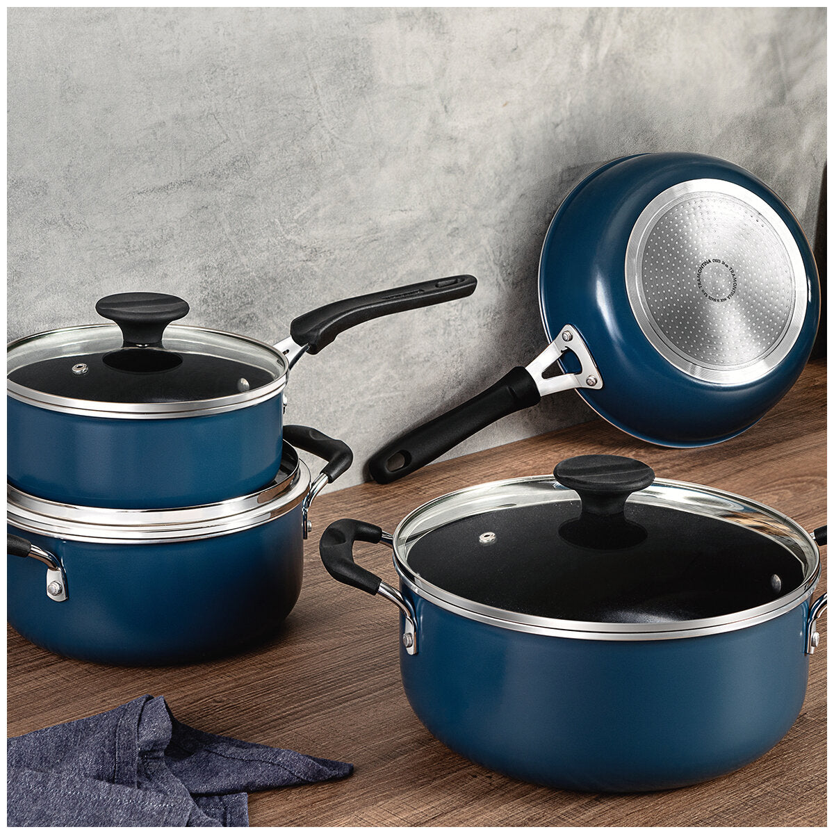 Tramontina Ceramic Cookware Set | Aluminium with Ceramic Coating | Silicone Exterior | Induction Ready | Dishwasher Safe | 4-Piece - SuperSaverAU - view 2