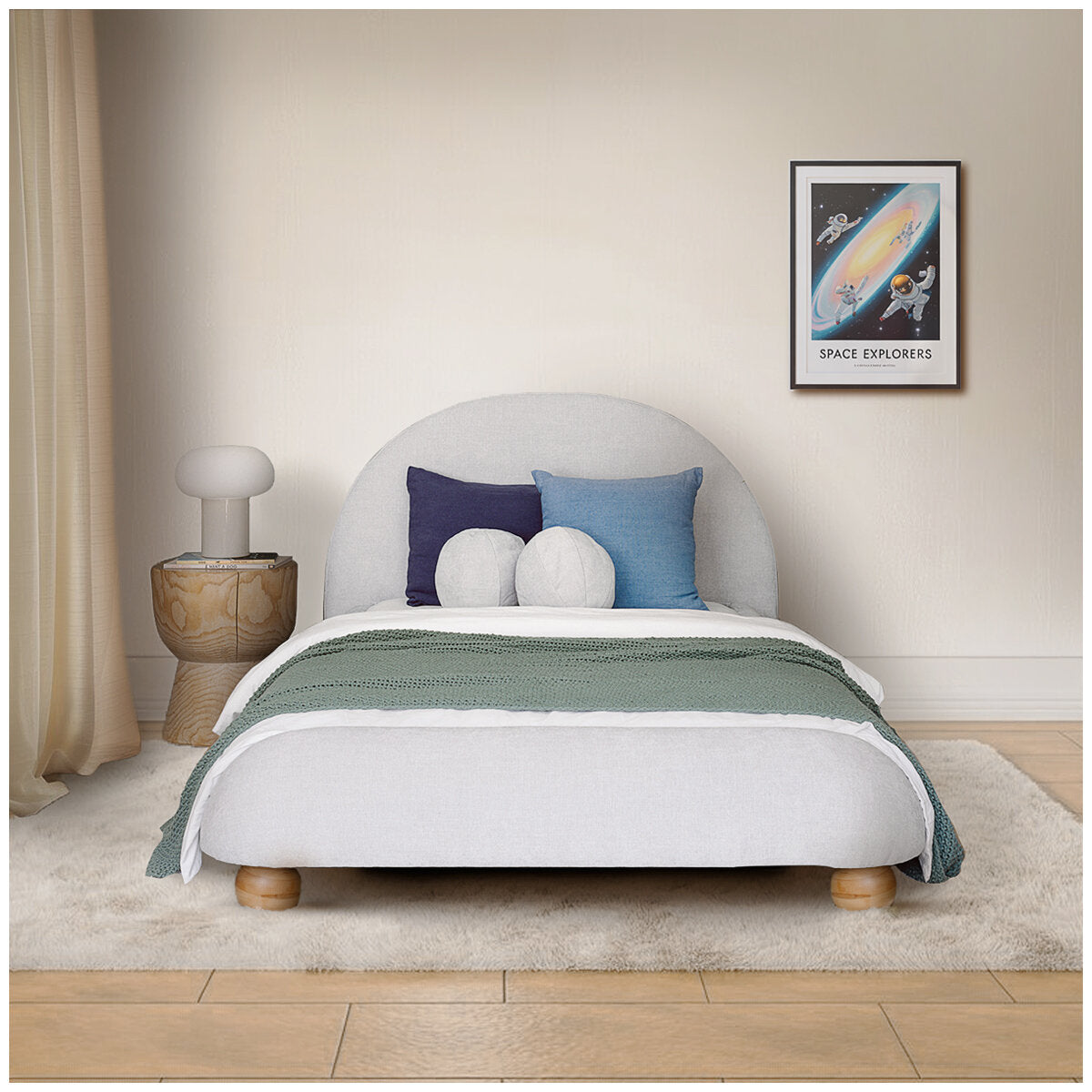 Aesthetik Kids Upholstered King Single Bed Grey