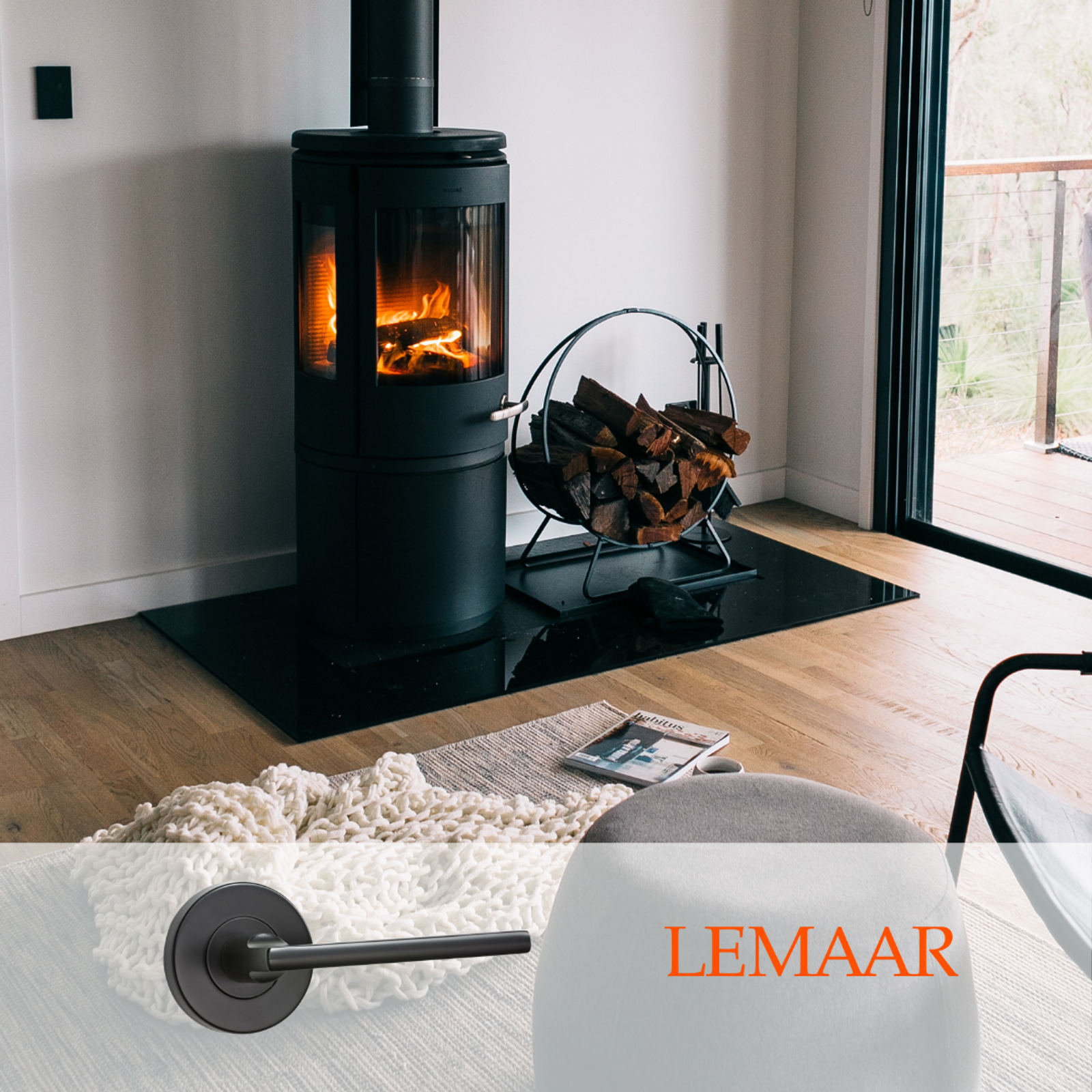 Lemaar Orba Passage Set Black Zinc Interior D Strike