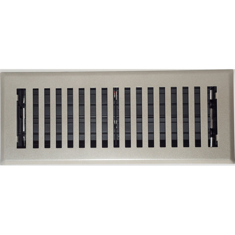 Accord 10 x 30cm Brooklyn Floor Vent Satin Nickel Steel with Acrylic Damper