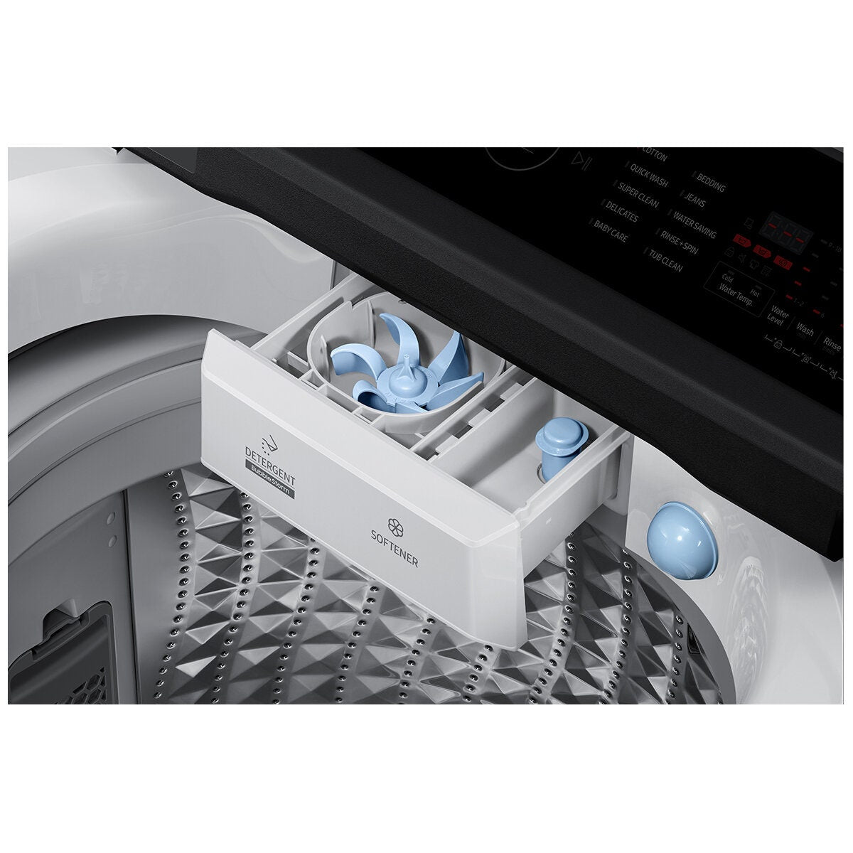 Samsung 9kg Top Load Washing Machine - Neat White, Digital Inverter Motor, Diamond Drum - WA90CG6745BW