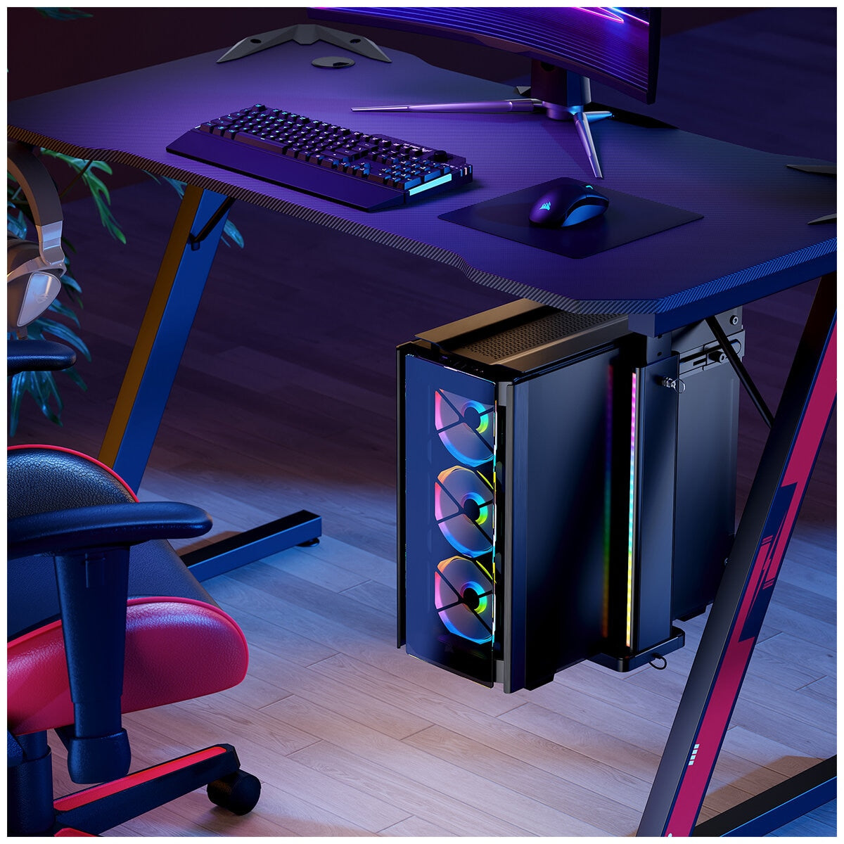 mbeat Activiva RGB Ultra-Wide Gaming PC Mount ACA-MNT-RGB01K, Adjustable, RGB Lighting - SuperSaverAU - view 5