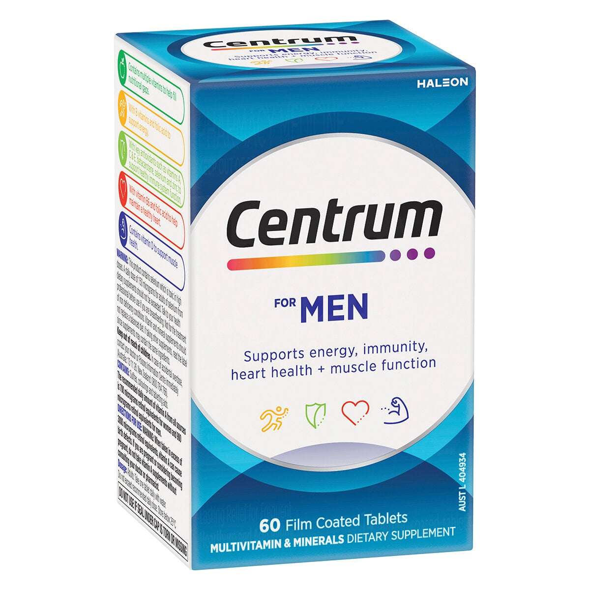 Centrum Men Multivitamin 120 Tablets, Supports Energy & Immunity - SuperSaverAU - view 2