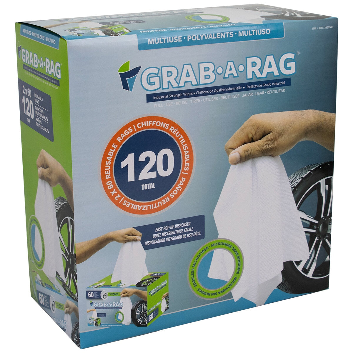 Grab-A-Rag Microfiber 120 Pack MPX-688112 - Ultra-Absorbent, Edgeless Cleaning Rags - SuperSaverAU - view 9