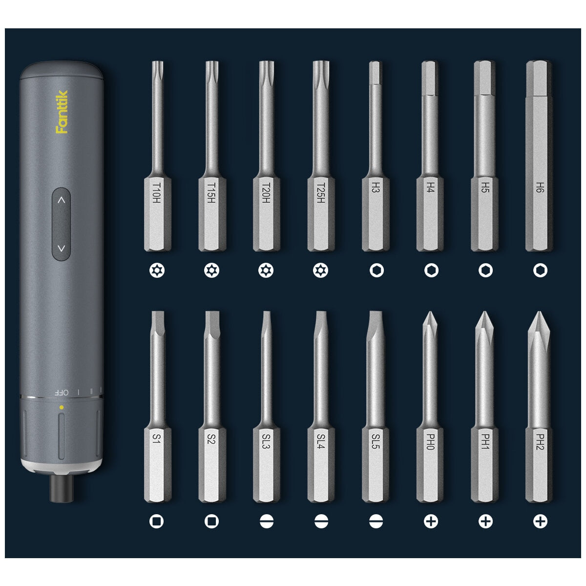 Fanttik S1 Pro Cordless Electric Screwdriver, 2000mAh, 16-in-1 Bits, LED Light, USAFTKN1042982 - SuperSaverAU - view 4