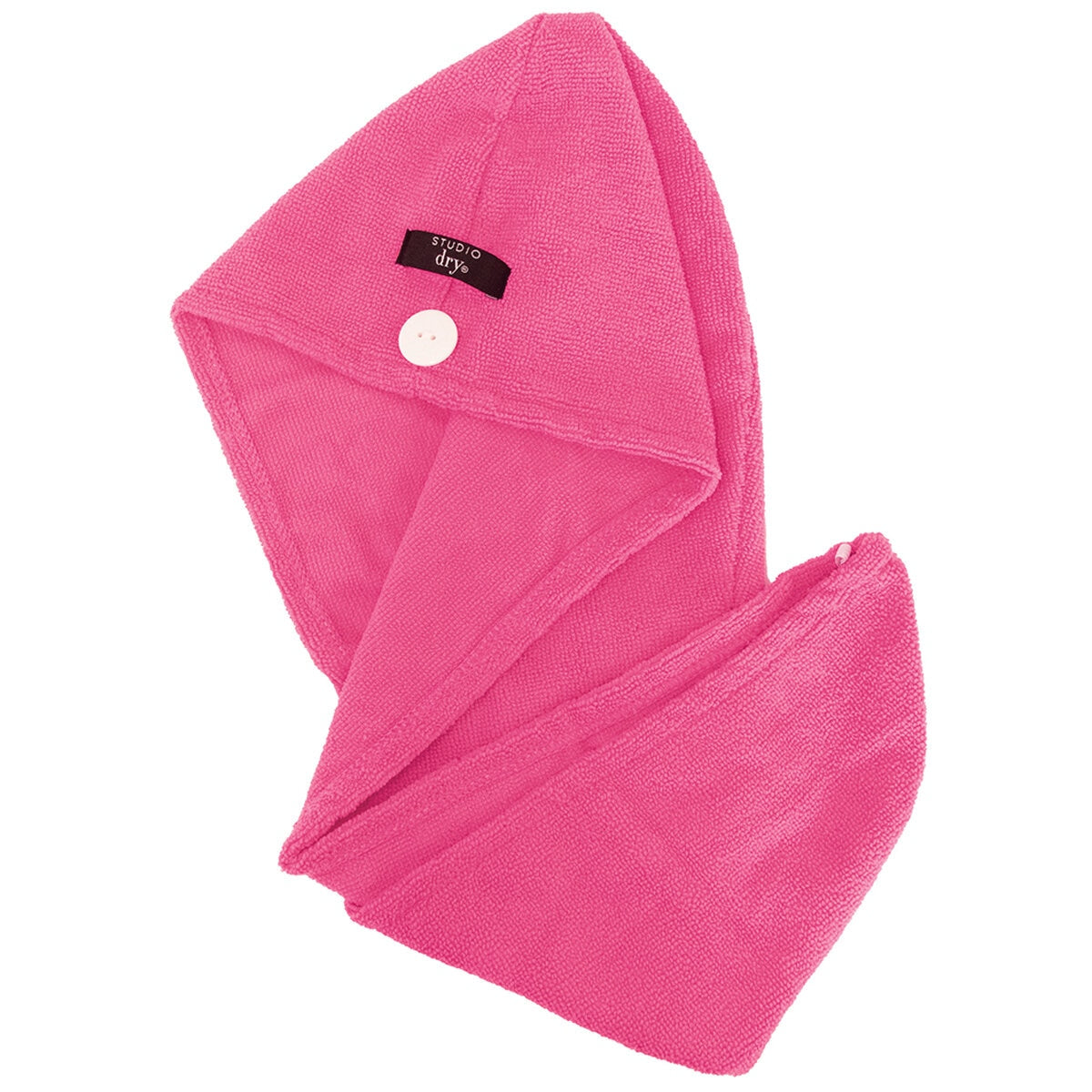 Studio Dry Microfibre Hair Towels 2 Pack SD8176PBCC - Quick Dry, Frizz Reduction, Black/Pink - SuperSaverAU - view 5