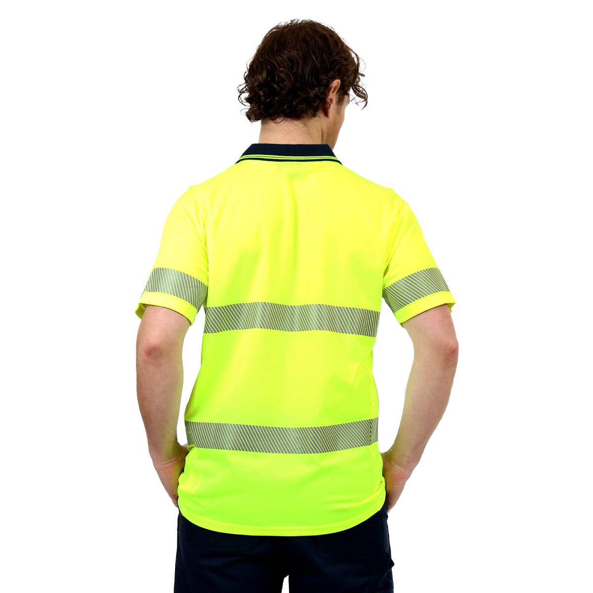 Citeco Mens Hi Vis Short Sleeve Polo, Reflective Polyester, Yellow - Size S